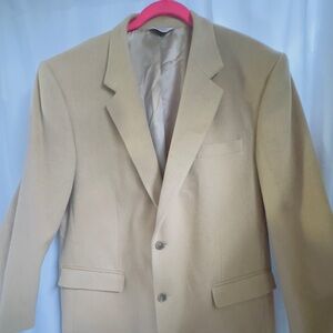 Joseph & Feiss 100% Camelhair Blazer 46R XL 2 Button Closure 3 Front Pockets